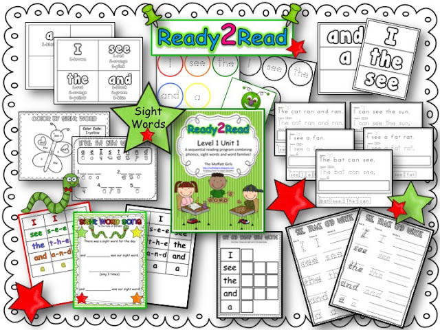 Ready2Read Level 1 Unit 1 previews! The Ready2Read program is a hands-on, interactive and engaging activities that make learning phonics, sight words and word families fun for Pre-K, Kindergarten, and 1st Graders!