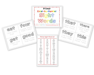 Color by Number Sight Words! These Color by Number Sight Words are a F-U-N way to introduce kids to 40 Dolch sight words/high frequency words.