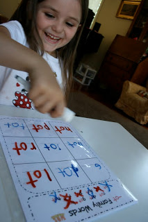 Tic-Tac-Toe Word Families in use! Kids will have tons of FUN playing ABC Tic-Tac-Toe while learning too!