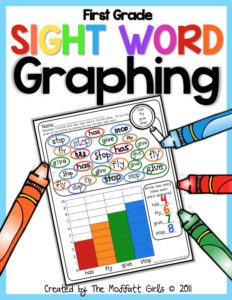 First Grade Sight Word Graphing! Here is a super FUN way to practice all of the 1st Grade sight words on the Dolch list.