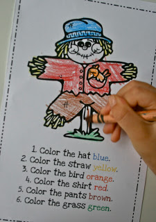 I Can Fall-O Directions in use! This booklet is designed to help reinforce important listening skills and the ability to follow written directions for Preschool and Kindergarten students!
