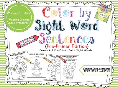 Color by Sight Word Sentences Pre-Primer Version FREE Christmas Color by Sight Word!