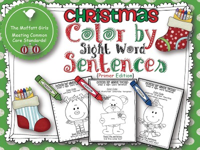 Christmas Primer Version FREE Christmas Color by Sight Word!