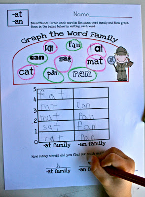 Word Family Graphing! Word Family Graphing is designed to incorporate many skills into one activity, while making learning fun and exciting for Pre-K, Kindergarten and 1st Graders!