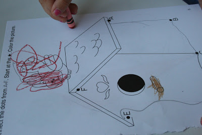 We did a little ABC Dot-to-Dot and she colored the picture! Toddler Tasks Week 6!