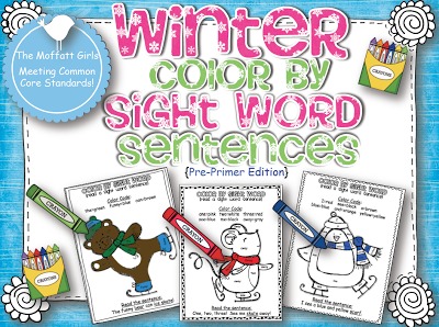 Winter Color by Sight Word Sentences! FREE Color by Sight Word!