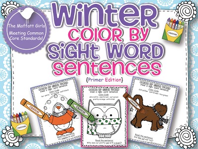 Winter Color by Sight Word Sentences! FREE Color by Sight Word!