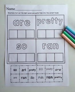 In this packet, Sight Word Make-a-Match, students will work on reading and recognizing the following Pre-Primer, Primer and 1st Grade Dolch Sight Words!