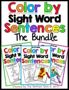 Color by Sight Word Sentences Color by Sight Word Sentences allows Pre-k, Kindergarten and 1st Grade students to become more confident readers!