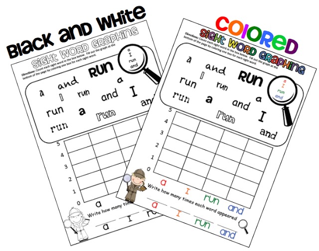 This Sight Word Graphing Packet includes graphs that cover all 40 Dolch Pre-Primer Sight Words and is designed to actively engage children in the learning process. 