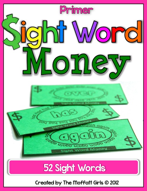 Sight Word Money! Sight Word Money (Kindergarten) and My Thoughts on Sight Words!