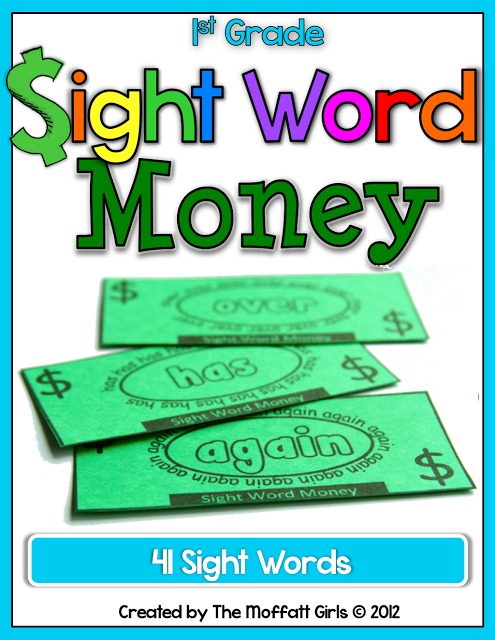 Sight Word Money! Sight Word Money (1st Grade) and My Thoughts on Sight Words!