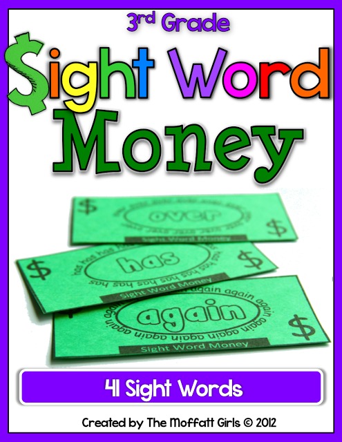 Sight Word Money! Sight Word Money (3rd Grade) and My Thoughts on Sight Words!