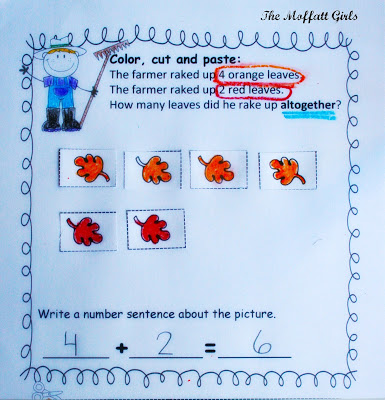 Fall Math Word Problems! The Fall Word Problem pack is great for Kindergarten and 1st Grade students who are beginning to master the whole word problem concept.