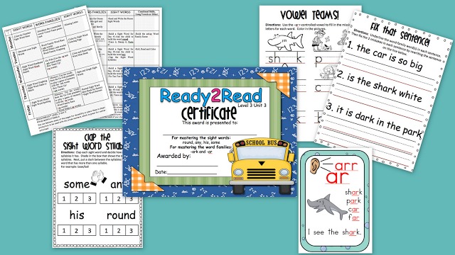 Ready2Read Level 3 Unit 3 preview! The Ready2Read program is a hands-on, interactive and engaging activities that make learning phonics, sight words and word families fun for Pre-K, Kindergarten, 1st and 2nd Graders!