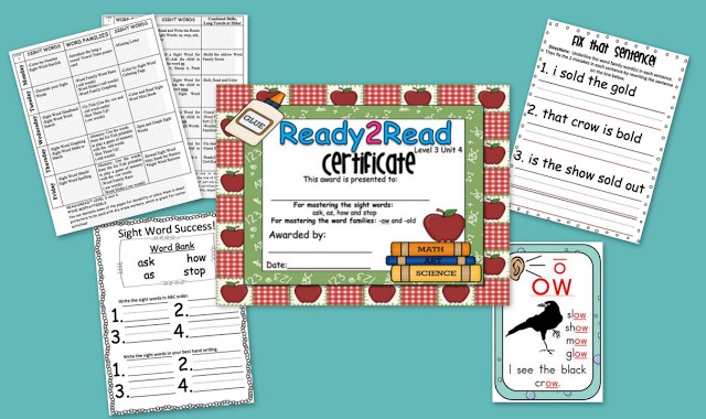 Ready2Read Level 3 Unit 4! The Ready2Read program is a hands-on, interactive and engaging activities that make learning phonics, sight words and word families fun for Pre-K, Kindergarten, 1st and 2nd Graders!