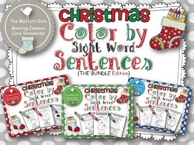 Christmas Color by Sight Words! A GREAT way to reinforce sight words!! This pack has all the pre-primer, primer and 1st Grade words! Christmas Color by Sight Word (1st Grade and the BUNDLE)
