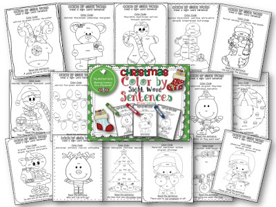 Christmas Color by Sight Word Sentences! A FUN way to practice sight words! 2 Months of word problems only $4.00!
