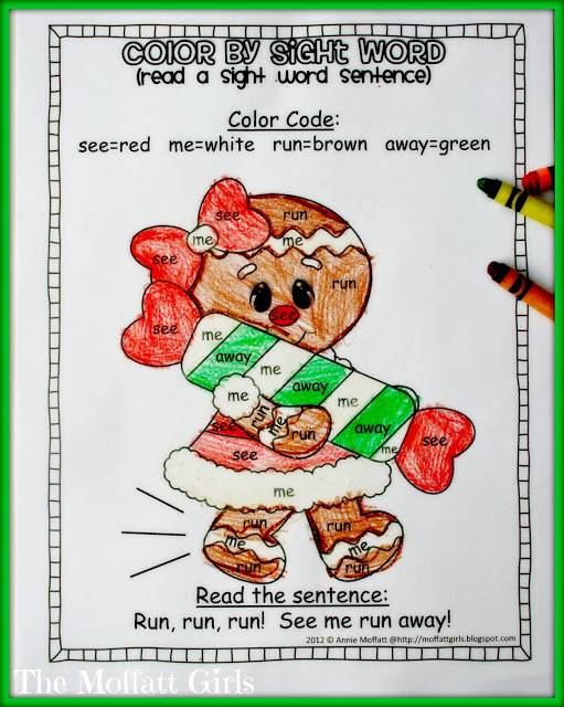 The Moffatt Girls Color by Sight Word Sentences! Christmas Learning Day #3!