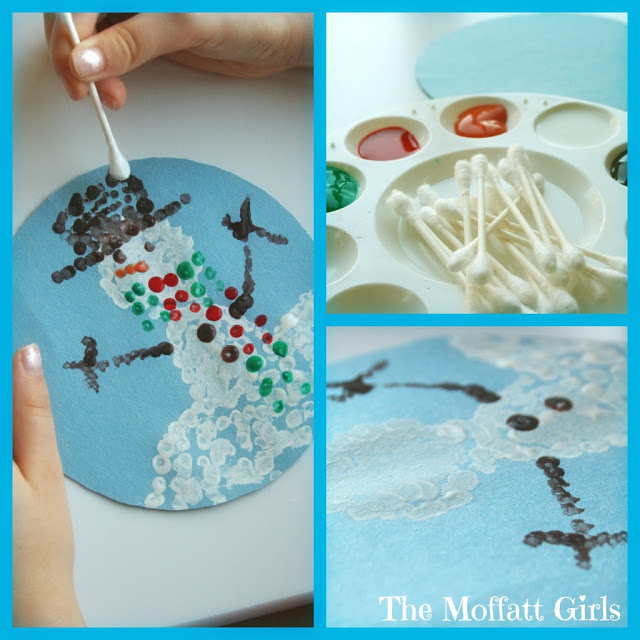 Q-tip Snowman! Christmas Learning Day #5!