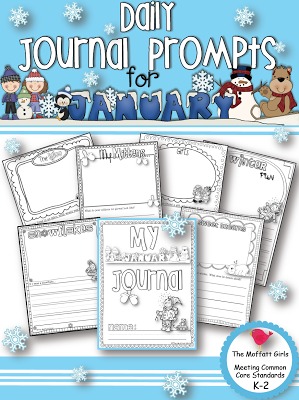 Daily Journal Prompts for January! Creating these Easy Borax Snowflakes allowed us a perfect opportunity to write in our January Journals!