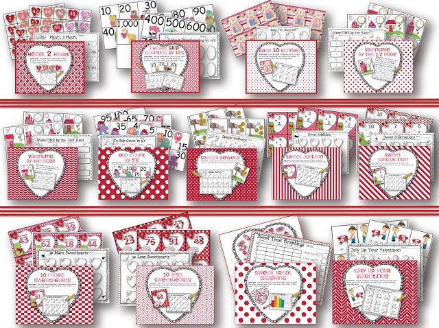 14 hand-on math Centers for the month of February! We have 14 Valentine Math Centers for the month of February!