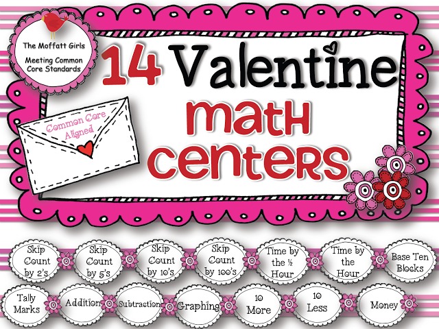 14 hand-on math Centers for the month of February! We have 14 Valentine Math Centers for the month of February!