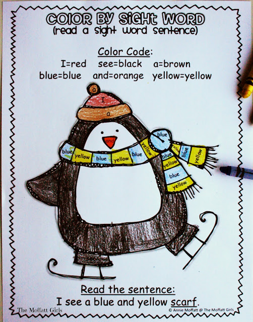 Winter color by Sight Word Sentneces Winter Color by Sight Word Sentences (Pre-Primer)