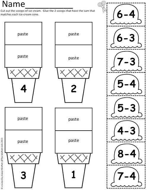 The Moffatt Girls Math Scoops! Math Scoops are a super fun way for kids to practice addition AND subtraction sums up to 20. This packet includes 168 different math problems and will help Preschool-1st Grade students master their math facts!