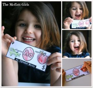 Alphabet Money is a FUN way for kids to learn upper and lowercase letters, letter sounds and beginning sounds!