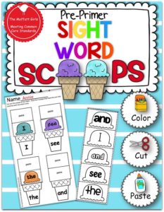 Sight Word Scoops are a FUN and hands-on way to master and reinforce ALL of the Dolch pre-primer sight words!