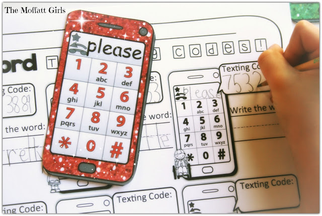 The Sight Word Texting Codes are a SUPER fun way to practice all of the Pre-Primer, Primer and First Grade Sight Words on the Dolch list by searching for the number codes in each letter of a sight word, allowing kids to learn how to spell their sight words!