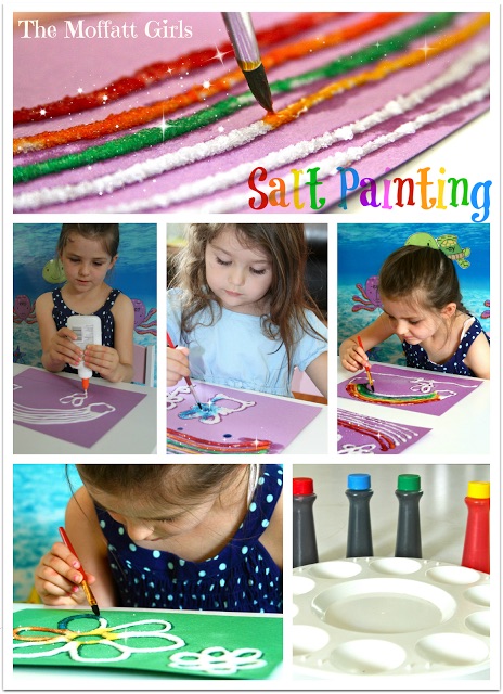 Easy Salt Painting with The Moffatt Girls! Easy Salt Painting Craft!