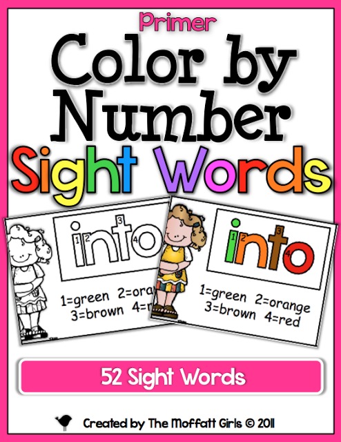These Color by Number Sight Words are a F-U-N way to introduce kids to 40 Dolch sight words/high frequency words.