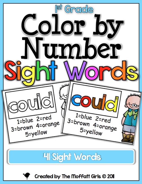 These Color by Number Sight Words are a F-U-N way to introduce kids to 40 Dolch sight words/high frequency words.