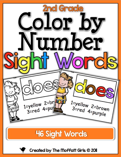 These Color by Number Sight Words are a F-U-N way to introduce kids to 40 Dolch sight words/high frequency words.
