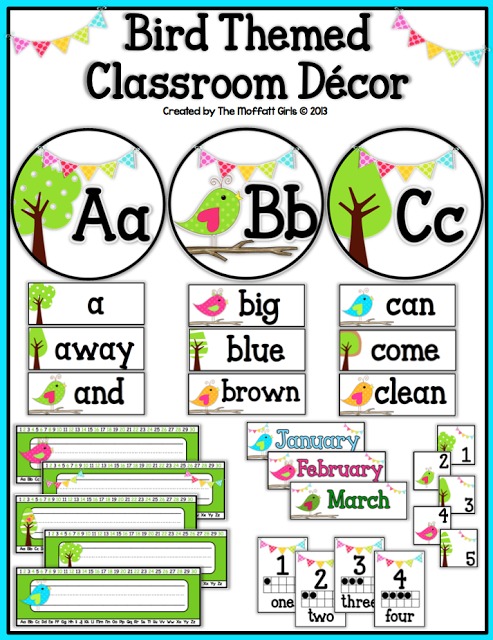Bird Themed Classroom Decor! Bird Themed Classroom Decor
