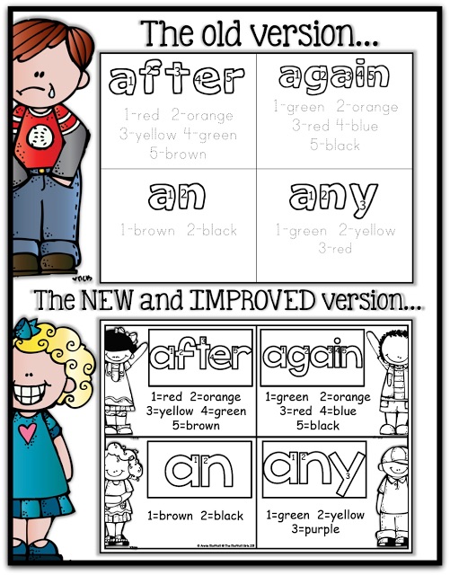 These Color by Number Sight Words are a F-U-N way to introduce kids to 40 Dolch sight words/high frequency words.