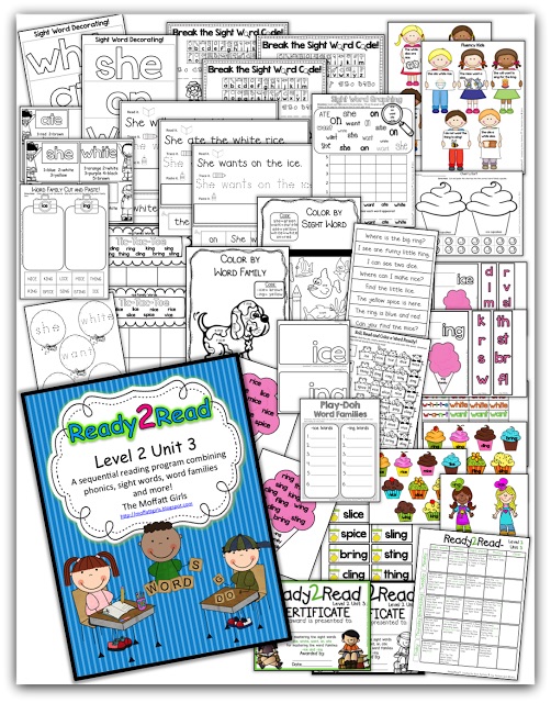Ready2Read Level 2 (NEW and IMPROVED) The Ready2Read program is a hands-on, interactive and engaging activities that make learning phonics, sight words and word families fun for Pre-K, Kindergarten, and 1st Grade!