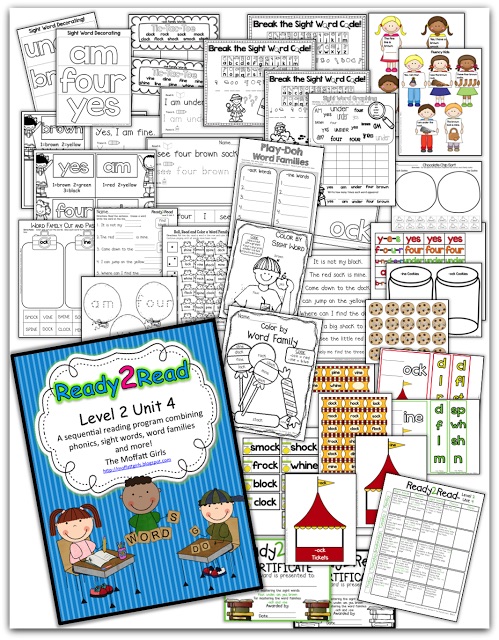 Ready2Read Level 2 (NEW and IMPROVED) The Ready2Read program is a hands-on, interactive and engaging activities that make learning phonics, sight words and word families fun for Pre-K, Kindergarten, and 1st Grade!