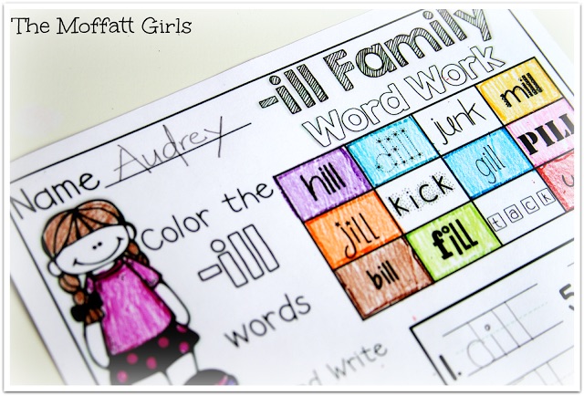 Word Work at its BEST! Our Word Work Packets engage beginning or struggling readers in the learning of word families, long vowels or blends, allowing them to interact in a hands-on way all while having fun!