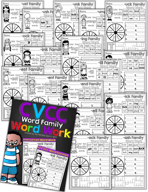 CVCC Word Family Word Work in action! CVCC Word Family Word work is a FUN, hands-on approach to learning and practicing CVCC word families for Kindergarten and 1st Graders!