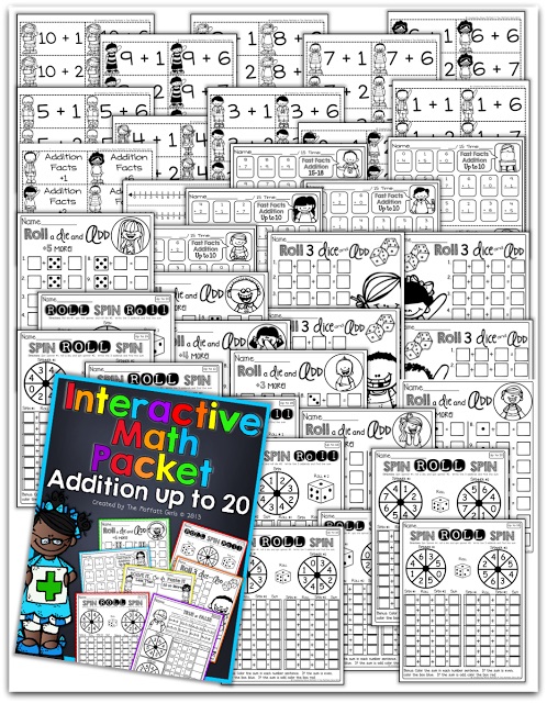 This Interactive Math NO PREP Packet is FILLED with FUN and interactive ways to master math facts (addition) up to 20!