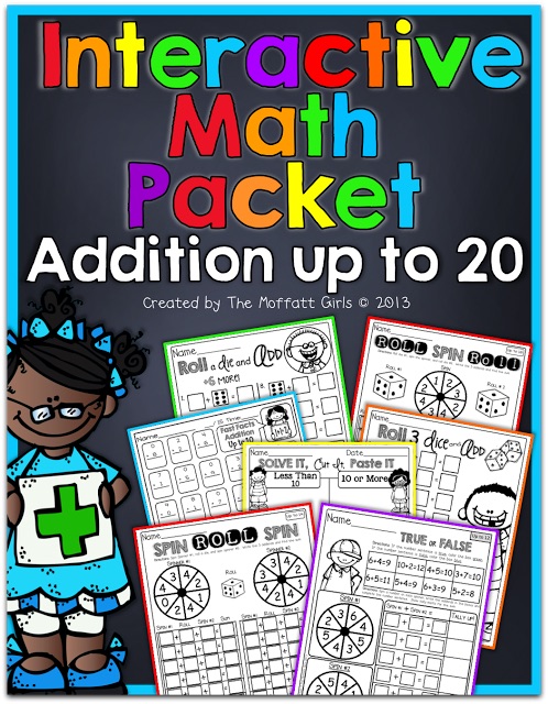 This Interactive Math NO PREP Packet is FILLED with FUN and interactive ways to master math facts (addition) up to 20!