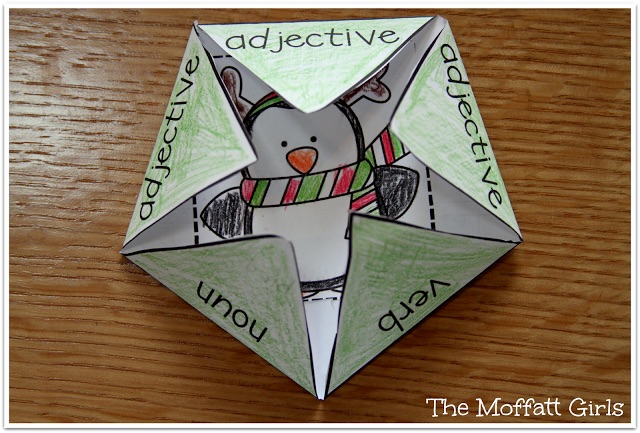There are 3 interactive grammar foldables in the Christmas NO PREP packet for 1st Grade and they are a HUGE hit and such a great learning tool!