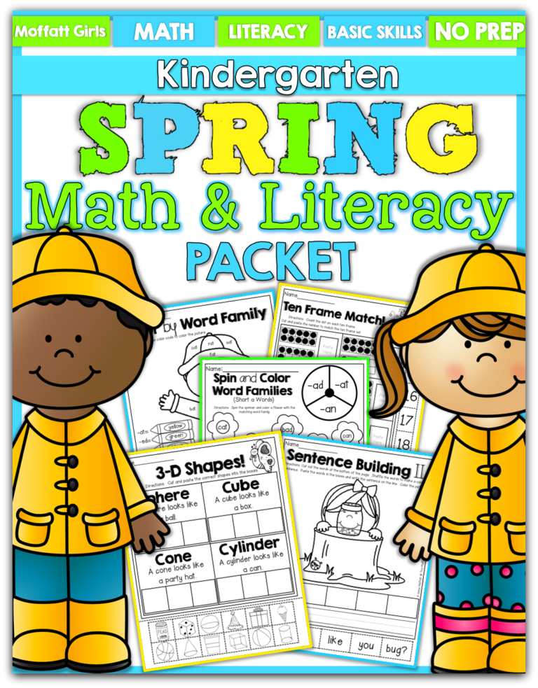 Spring Math and Literacy Packet (Kindergarten)