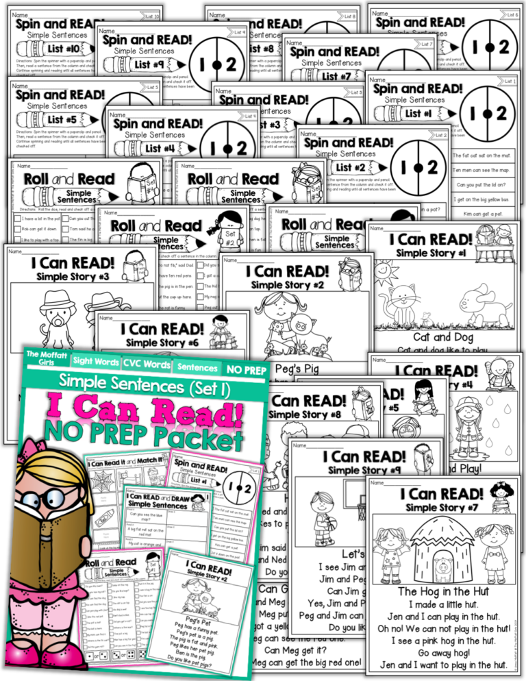 I Can Read Simple Sentences NO PREP (The Bundle)!