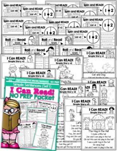 I Can Read Simple Sentences NO PREP (Set 1) allows beginning or struggling readers to build confidence and reinforce fun into reading basic sentences!