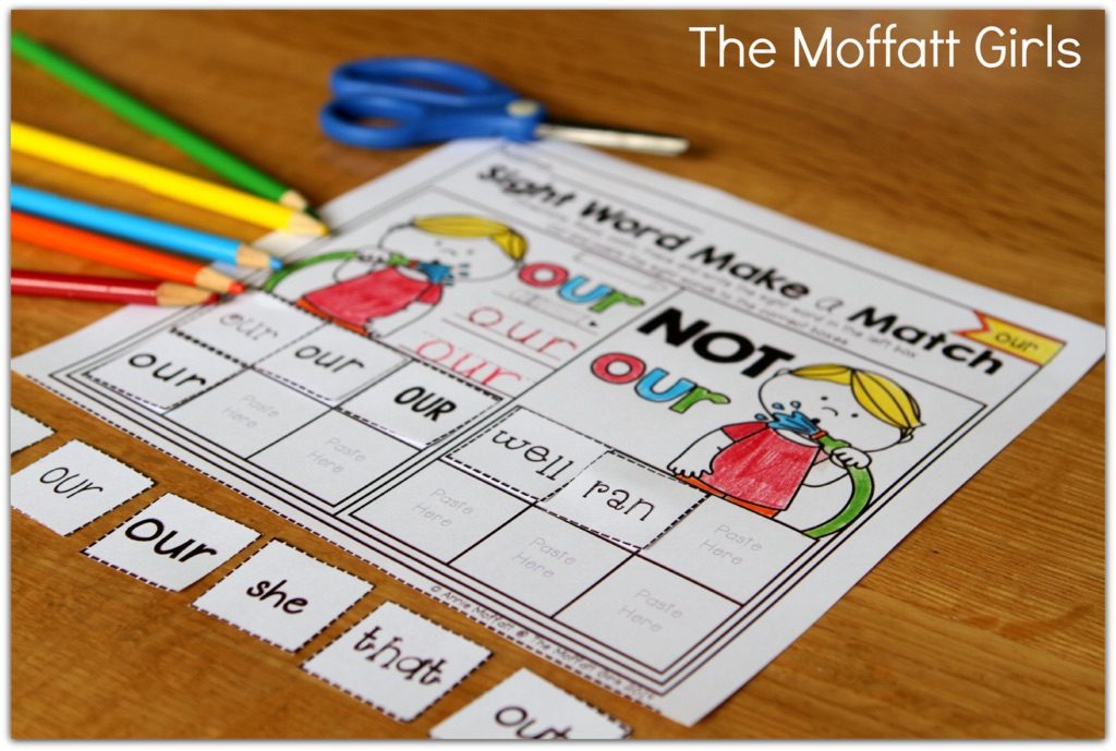 Our Sight Word Make a Match packets allow a beginning or struggling reader master tricky sight words, for Preschool-1st Grade!