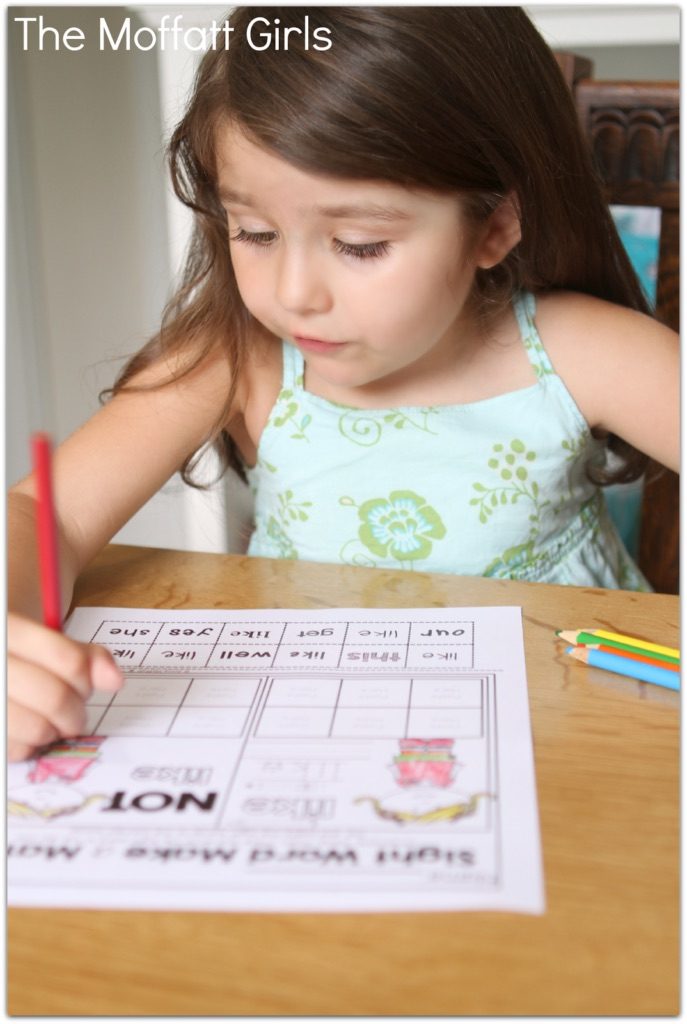 Our Sight Word Make a Match packets allow a beginning or struggling reader master tricky sight words, for Preschool-1st Grade!